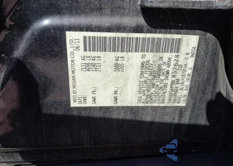 2011 Nissan Maxima 3.5 Sv from USA, damaged, VIN 1N4AA5AP9BC857628